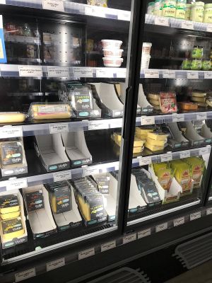 Cheese fridge!!!!! at La Maison Vegane in Puteaux