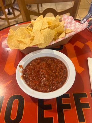 Chips and Salsa. Perfect heat level.    at CLT - Tequileria in Charlotte