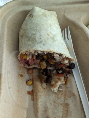 An abomination of a burrito at CLT - Tequileria in Charlotte