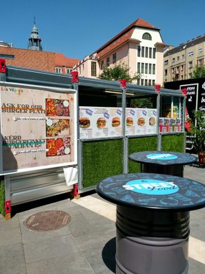 Front if house at Las Vegan's - Allee Street Food Trailer in Budapest