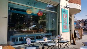 Outside seating at Cafe Barcelona in South West London