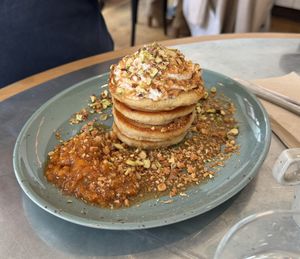 Cloudberry pancakes  at Mahalo  - Odengatan in Stockholm