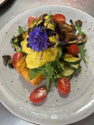 Vegan Bene with Seasonal Greens at Cafe Ambience in Gore