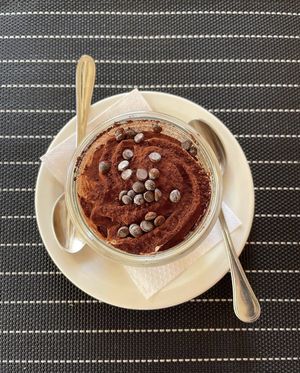 The most delicious tiramisu! ❤️🌱 at Ciriera Osteria Vegan in Trequanda