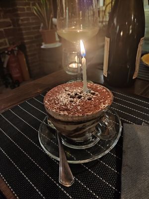 Tiramisù at Ciriera Osteria Vegan in Trequanda