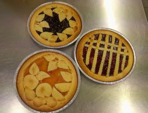 Our crostatas at Ciriera Osteria Vegan in Trequanda