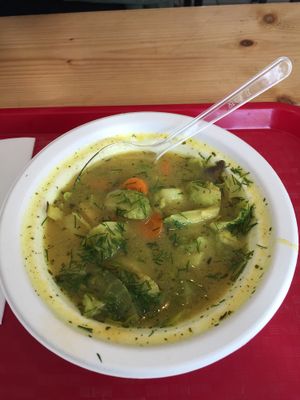 Rosenkohlsuppe at Vegebar Zielony Gaj in Swinoujscie