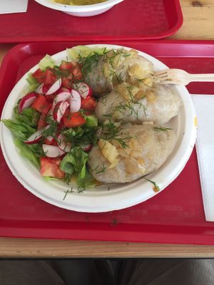 Gefüllte Klöße  at Vegebar Zielony Gaj in Swinoujscie
