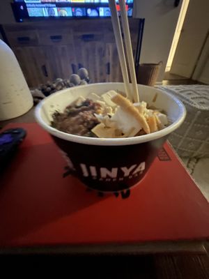 Order your ramen to go to keep broth separate   at JINYA Ramen Bar in Austin