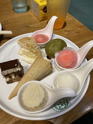 A selection of desserts   at SUHU 素虎 - Qianmen in Beijing