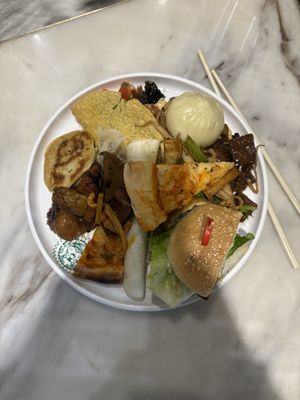 An overloaded plate #Veganuary at SUHU 素虎 - Qianmen in Beijing