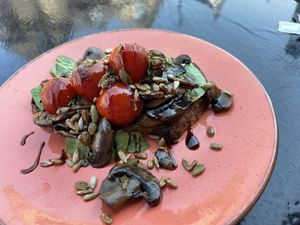 Tamari Mushrooms on Sourdough toast at Cliffs in Margate