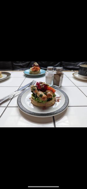 Vegan crumpet slider at Cliffs in Margate