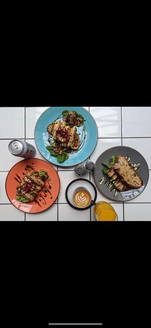 Vegan breaky, sausage sarnie && open vegan sausage  at Cliffs in Margate