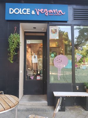 Storefront (a little hidden) at Dolce & Vegana in Madrid