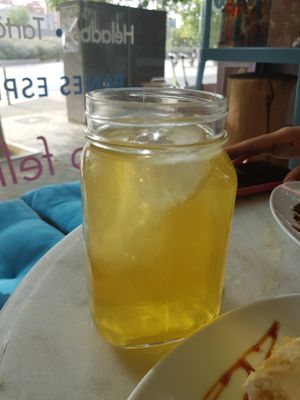 Green tea,  iced at Dolce & Vegana in Madrid