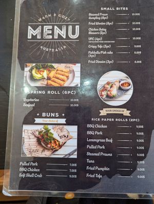 Menu Jul 24 at Warm & Cozy in Boronia