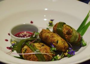 Crispy tofu patties at V's Home in Hanoi