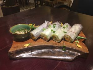 Springrolls at V's Home in Hanoi