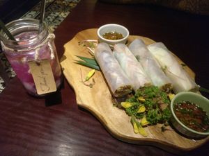 Amazing summer rolls at V's Home in Hanoi