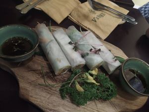 Mixed spring rolls at V's Home in Hanoi