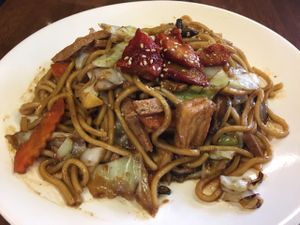 noodles  at Water Drop Vegetarian Cafe in Christchurch