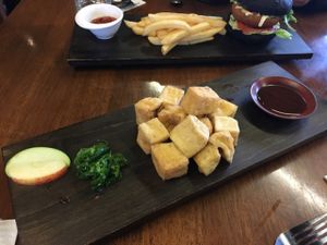 salt and pepper tofu  at Water Drop Vegetarian Cafe in Christchurch