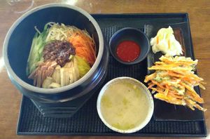 Vegan Bibimbap for $19 at Water Drop Vegetarian Cafe in Christchurch