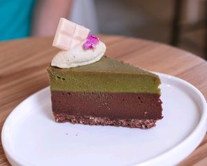 matcha dark chocolate cake  at The Raw by Twins in Seoul