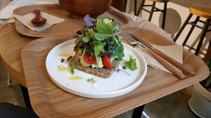 Avocado open sandwich at The Raw by Twins in Seoul