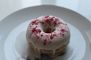 Hard on the outside and a filling on the inside; crumbles easily.  at The Raw by Twins in Seoul