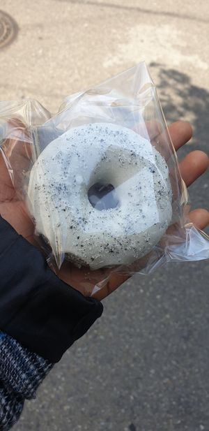 Black Sesame Rasberry Donut! at The Raw by Twins in Seoul