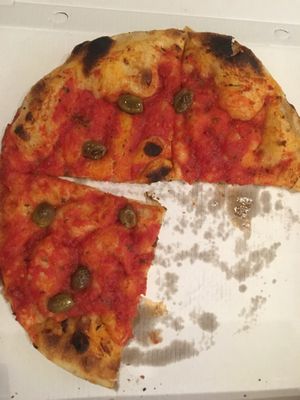 Vegan with olives   at Trieste Pizza in Rome