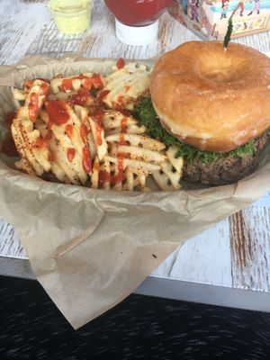 Vegan Luther burger w/ dragon breath fries at Luther Burger in Richmond