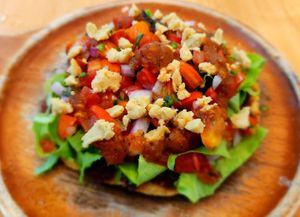 Black bean tostada at Pizza Luna / Tito's Burritos in Koh Phangan