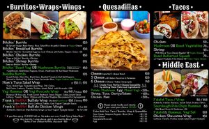 Menu at Pizza Luna / Tito's Burritos in Koh Phangan