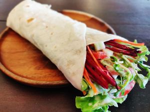 Veg hummus wrap at Pizza Luna / Tito's Burritos in Koh Phangan