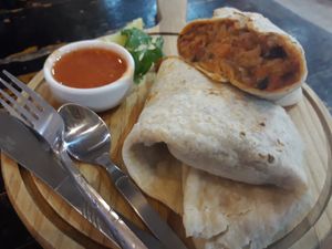 Vegan burrito at Pizza Luna / Tito's Burritos in Koh Phangan