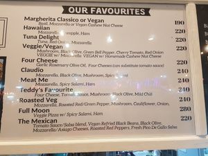 Menu at Pizza Luna / Tito's Burritos in Koh Phangan