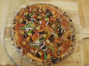 Vegan with cashew nut cheese for 220 Baht at Pizza Luna / Tito's Burritos in Koh Phangan