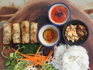 Spring roll noodle  at Mama Vegetarian Cafe in Hoi An