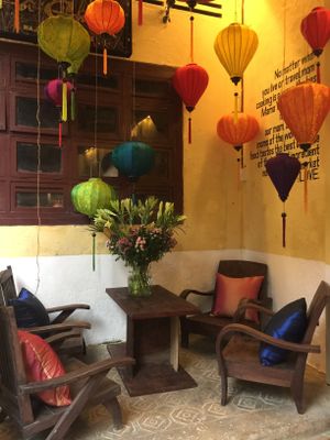 Lattern corner  at Mama Vegetarian Cafe in Hoi An