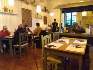 One of the cosy dining rooms at Cantina Teguise in Lanzarote