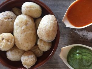 Papas arrugadas  at Cantina Teguise in Lanzarote