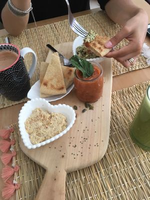 Hommous and gazpacho  at Gaïa  in Marrakech