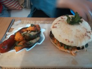 Vegan burger at Gaïa  in Marrakech