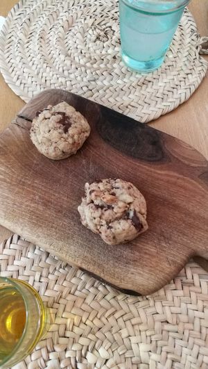 Vegan choco-coconut cookies at Gaïa  in Marrakech