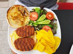 Seitan burger at The Vegan Rocket in Lisburn