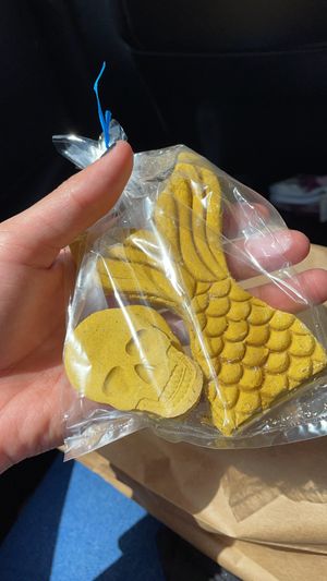 Dog treats I bought, dogs are allowed inside at Pachamama Health Food in Humacao