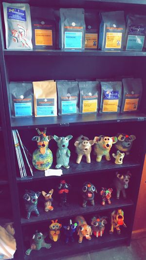 local artwork for sale : ) at Babb's Coffee House in Jamestown